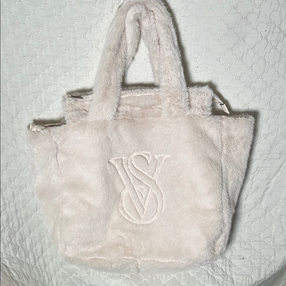 Victoria’s Secrets - Cream Faux Fur Tote Bag
